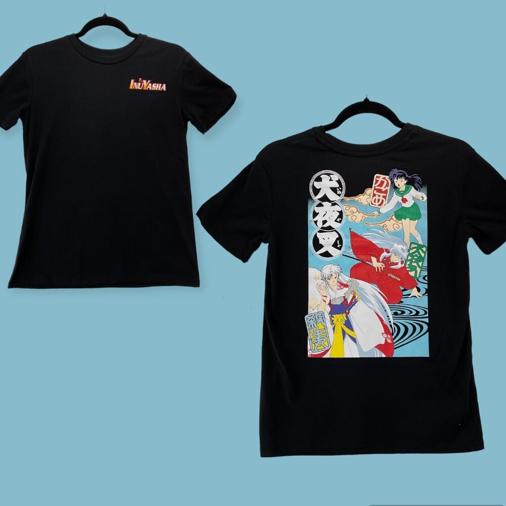 Inuyasha Black Graphic Tee - Anime Print -